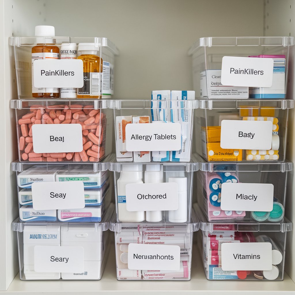 Clear Plastic Bins for Grouping Medications