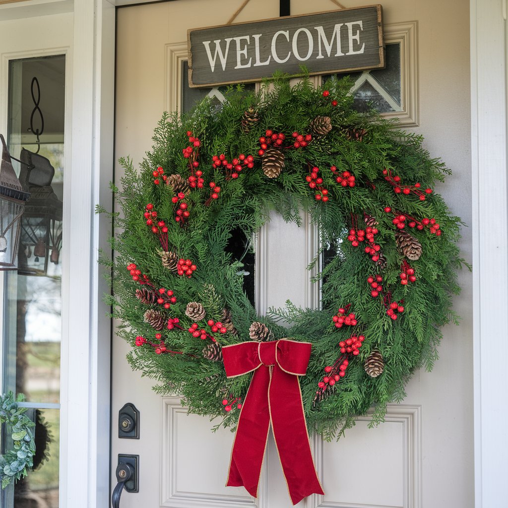 Christmas Wreath on the Door