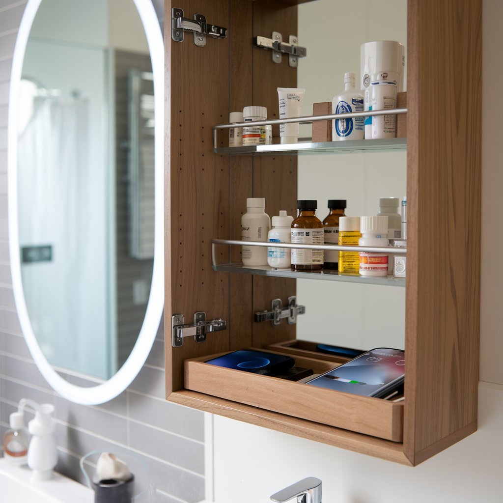 Clever Medicine Cabinet with Built-In Charging Station