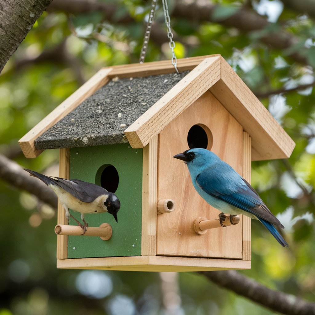 Bat House Birdhouse Combo