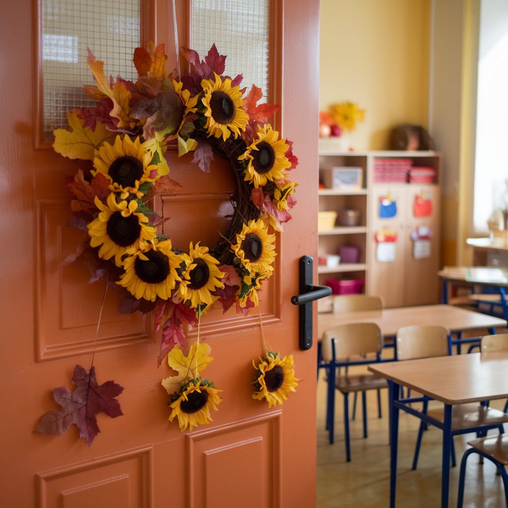 Autumn Sunflower Door