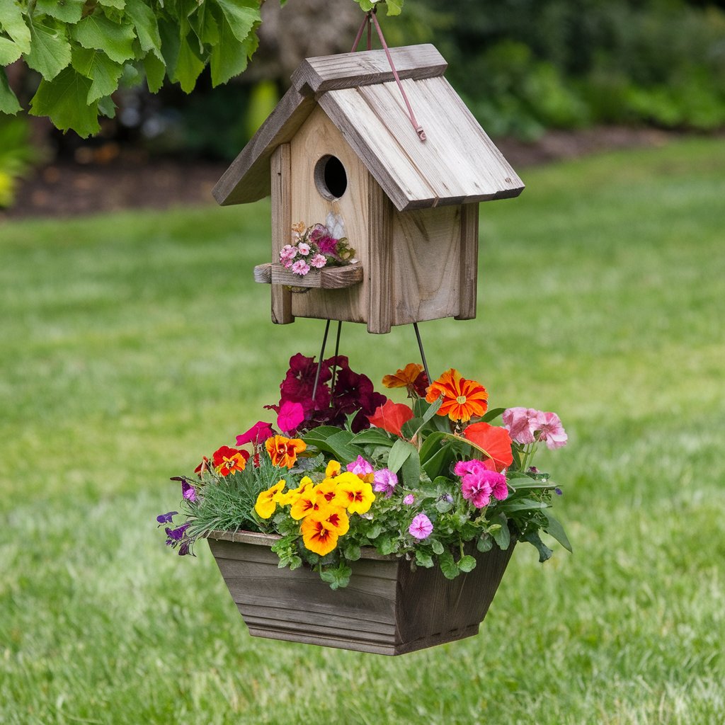 Hanging Birdhouse Planter