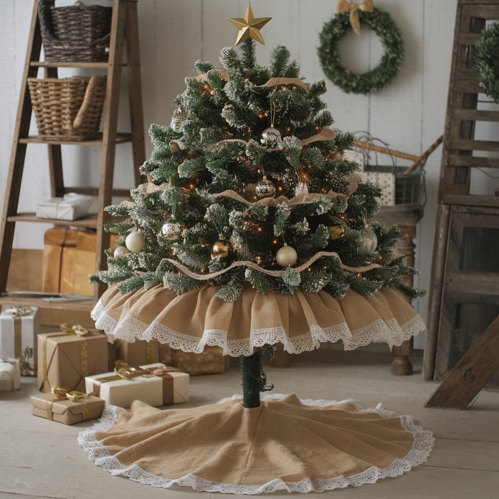 Burlap or Lace Tree Skirts