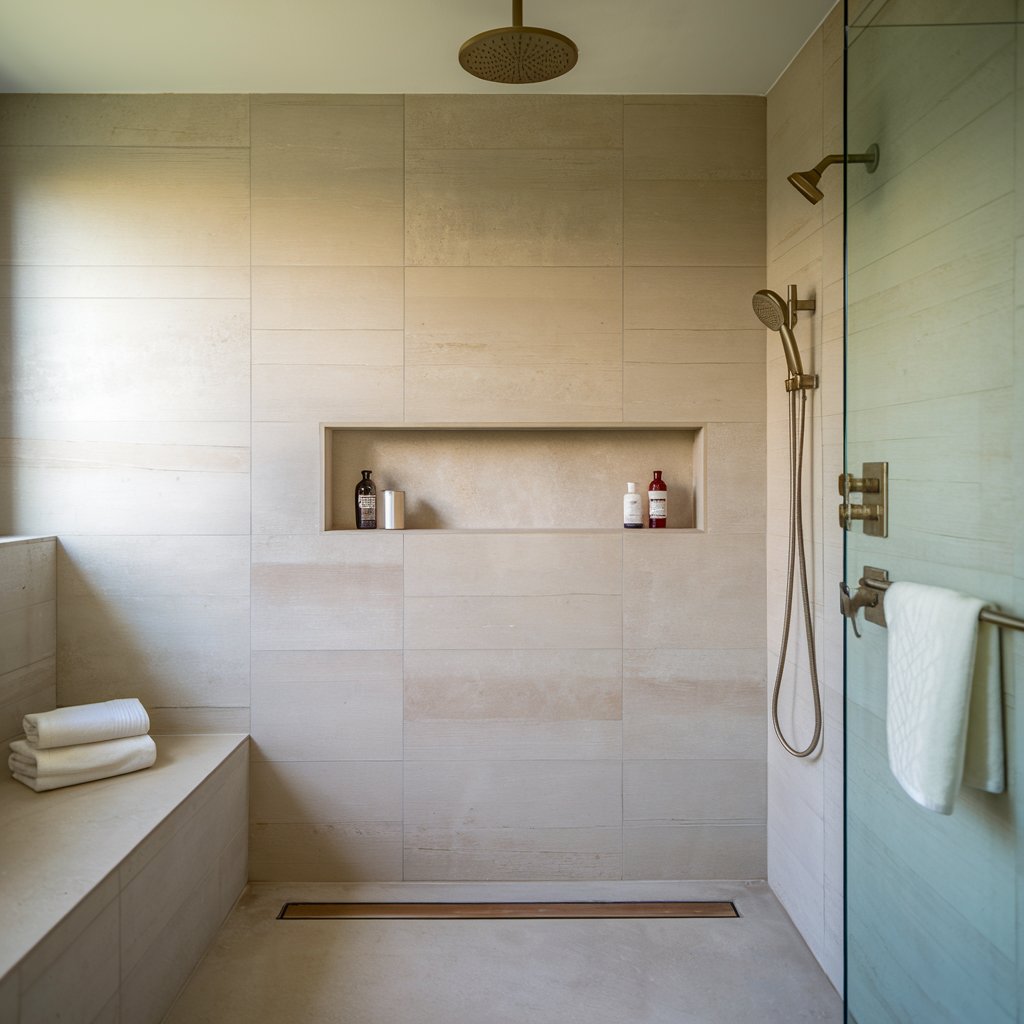 Simple, Clean Shower Niche