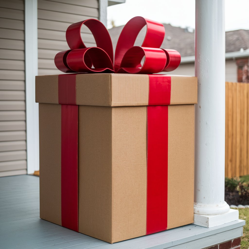 Giant Gift Box Wrapped Columns