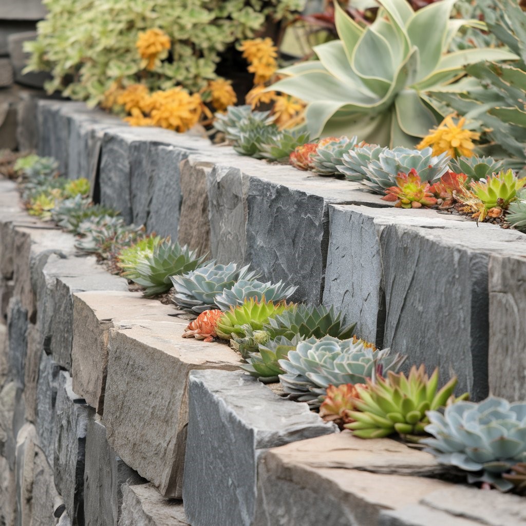 Rock Wall Planters