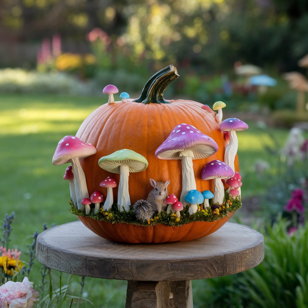 Mushroom Garden Pumpkin