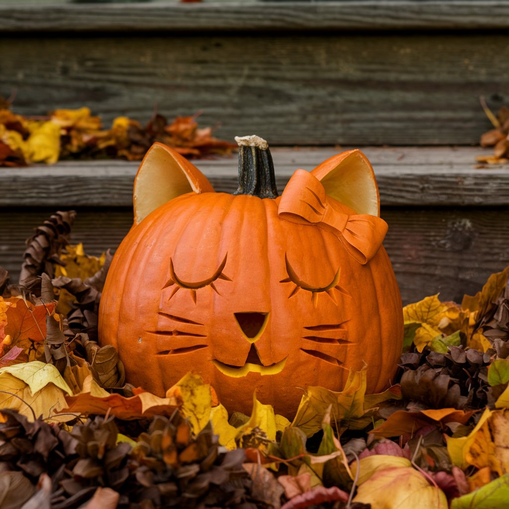 Sleepy Cat Pumpkin