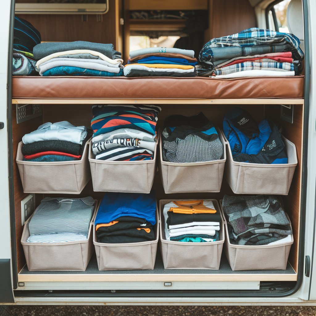 Camper Nested Under Seat Storage