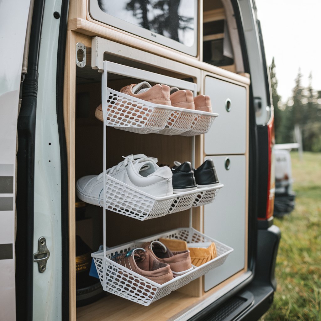 Use Plastic Hanging Shoe Organizers