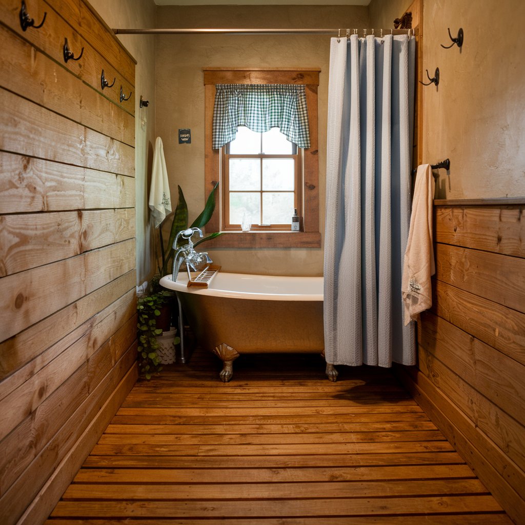 Natural Wood Shower Floor