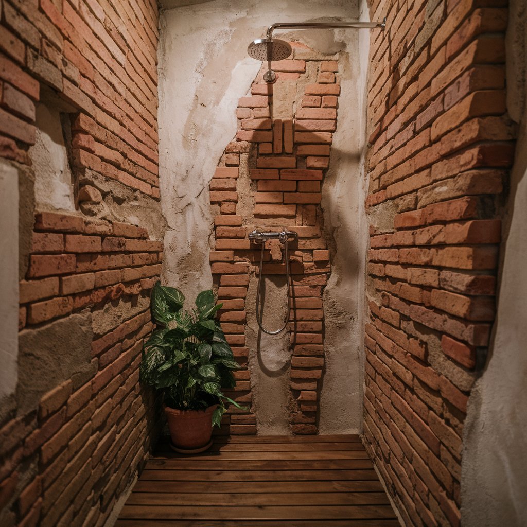  Exposed Brick Shower Walls