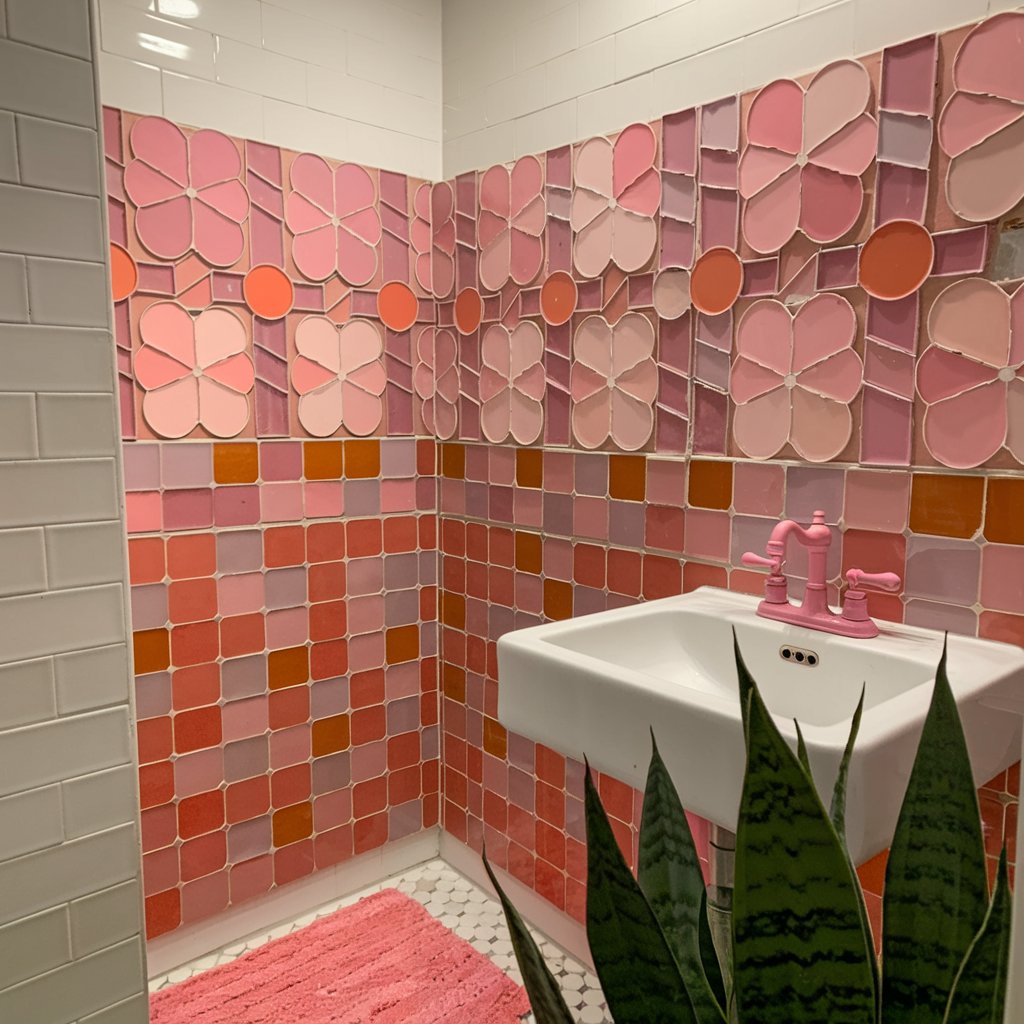 Tiled Backsplash Above the Sink