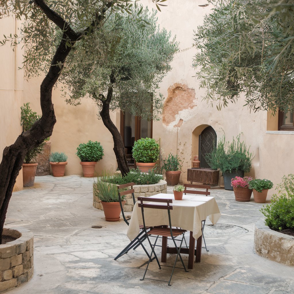 Mediterranean Courtyard Garden