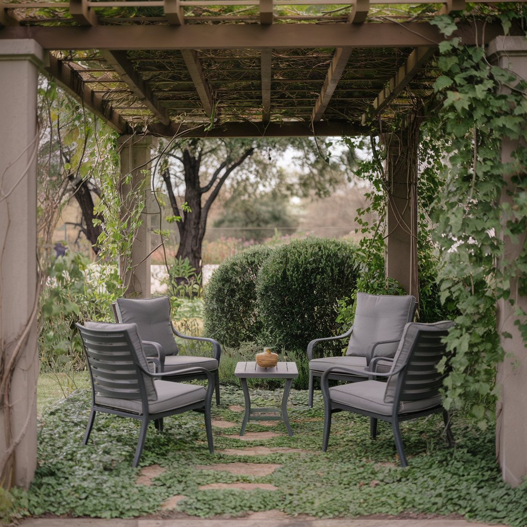 Pergola with Hanging Plants