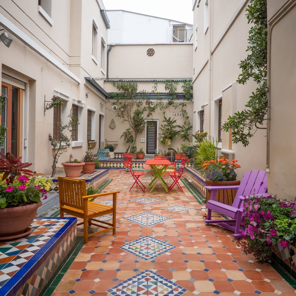 Colorful Mosaic Courtyard