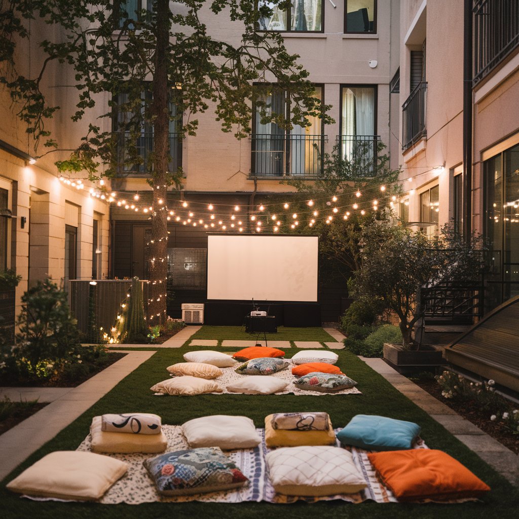 Outdoor Movie Night Courtyard