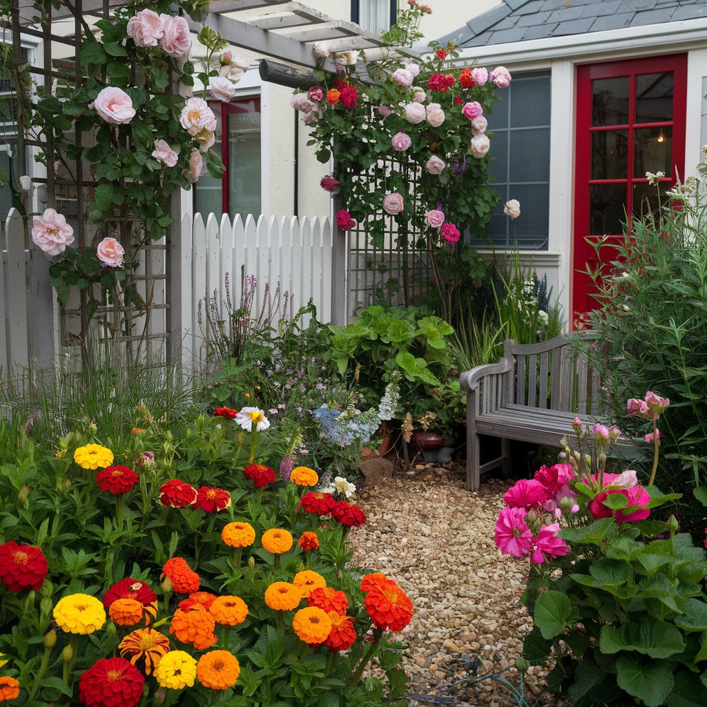 Cottage Garden with Floral Abundance